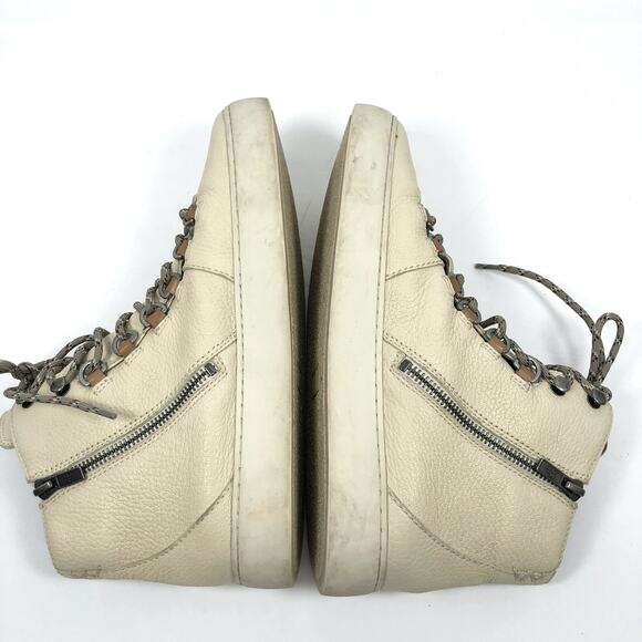 Frye Lena Hiker Sneakers Boots Leather High Top Lace Up Ivory Womens 9.5 - Picture 9 of 10